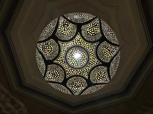 Handcrafted Moroccan Brass Pendant Light - Boho Lamp Shade (PL 1058)